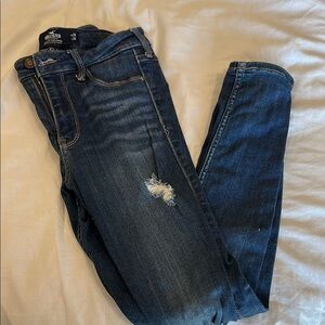 Hollister Blue Skinny Jeans with Vintage Look